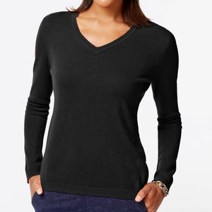 Charter Club Luxury 100% Black Cashmere Sweater